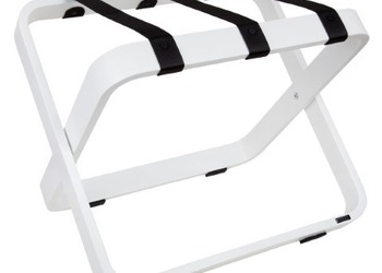 Stojak na bagaż R03 - kolor biały z czarnymi nylonowymi pasami
