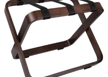 R03 luggage rack - walnut color with black nylon straps