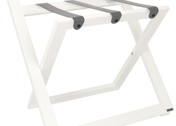 R02S luggage rack - white color with grey leather strapes