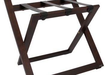 R02S luggage rack - walnut color with black leather strapes