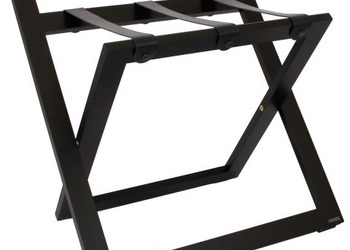 R02S luggage rack - wenge color with black leather strapes
