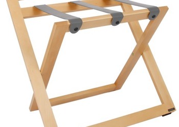 R02S luggage rack - natural color with grey leather strapes