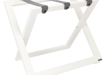 R01S Luggage Rack - white color with grey leather straps