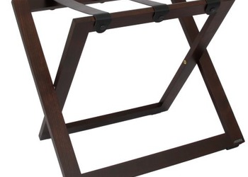 R01S luggage rack - walnut color with black leather straps