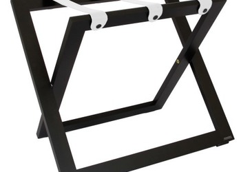 R01S Luggage Rack - Wenge color with white leather straps