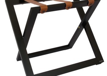 Luggage rack R01S - wenge color with brown (cognac) leather straps