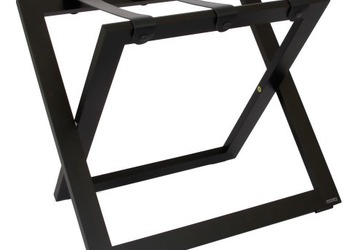 R01S luggage rack - wenge color with black leather straps