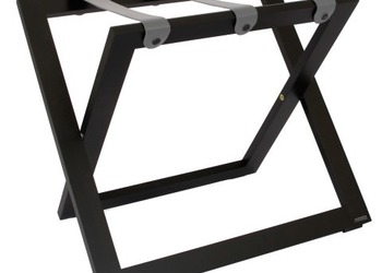 R01S Luggage Rack - Wenge color with grey leather straps