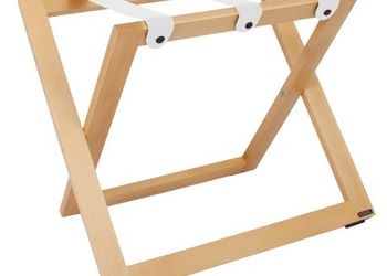 R01S luggage rack - natural color with white leather straps