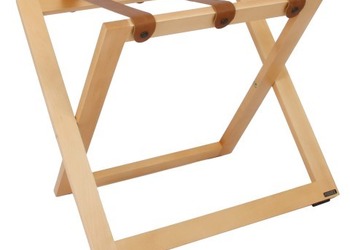 R01S luggage rack - natural color with brown (cognac) leather straps