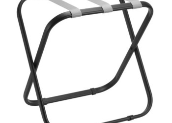 Luggage Rack R05 - black steel with gray nylon straps